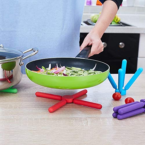 Contiup - Juego de 3 salvamanteles de silicona antideslizantes y plegables para cocina o hogar