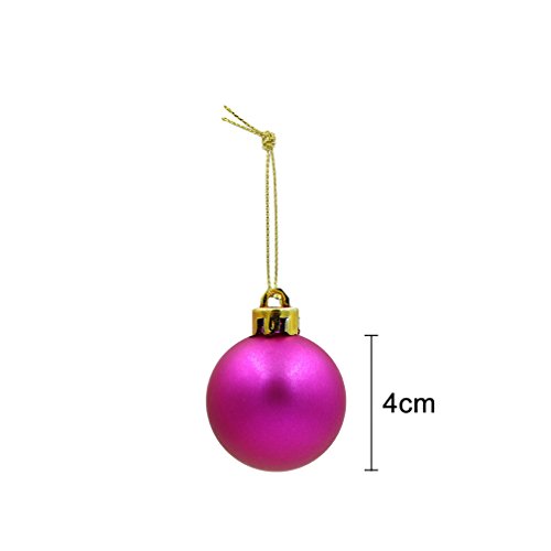 COOLWEST Lote de 24 Bolas de Navidad combinadas para colgantes navidad adornos árbol de fiesta decoración de Navidad (Rosa)