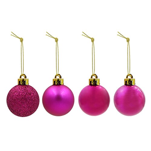 COOLWEST Lote de 24 Bolas de Navidad combinadas para colgantes navidad adornos árbol de fiesta decoración de Navidad (Rosa)