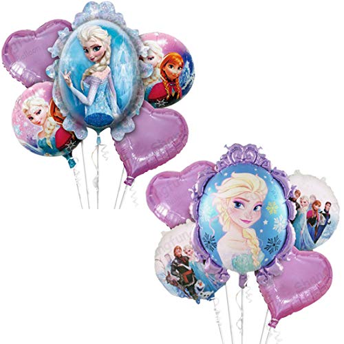 Copo de nieve Decoraciones para fiesta de cumpleaños WENTS 10PCS Frozen Party Decoración de cumpleaños Globos Globo de papel de aluminio Globo de aire Decoración de cumpleaños para niños