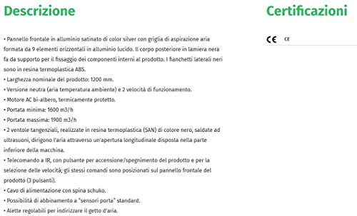 Cortina de aire de 120 cm con mando a distancia.