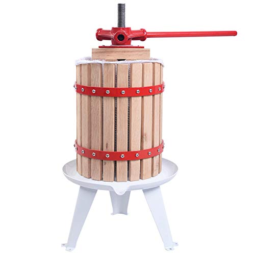 COSTWAY Exprimidor Manual de Madera 6L Prensa para Frutas Zumo Vino Manzana Mosto