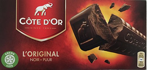 Cote d'Or - Noir de Puur - 400 g - Chocolate con leche belga - Barritas de chocolate con nueces - snack perfecto - Barra de chocolate envuelta individualmente - Importado de Bélgica