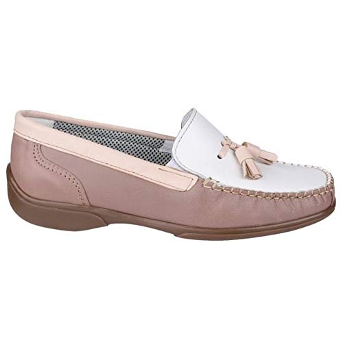 Cotswold - Zapatos Estilo Mocasín Modelo Biddlestone para Mujer (37 EU/Blanco/Marino/Rojo)