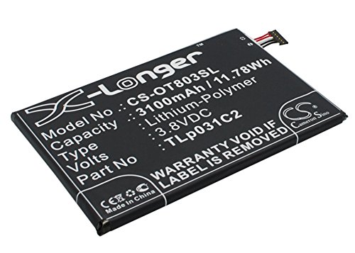 CS-OT803SL Batería 3100mAh Compatible con [ALCATEL] M811, M812, M812C, One Touch Hero 2, One Touch M812, One Touch M812C, OT-8030, OT-8030B, OT-8030Y, [Orange] Nura sustituye TLP031C1, TLP031C2