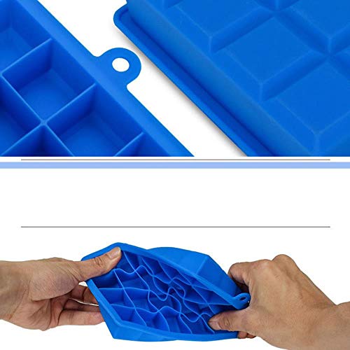 CTOBB Cubitera de Hielo de Silicona con Tapa, de 5 Colores, 24 Rejillas, ecológica, Bandeja de cavidad, Cubitos de Hielo, Molde para Hacer Cubitos de Hielo Green with Lid