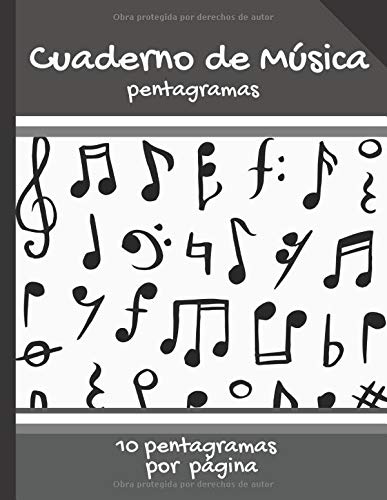 Cuaderno de música pentagramas: Cuaderno De Partituras En Blanco | 10 pentagramas por página | perfecta para músicos | 102 páginas