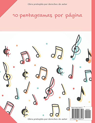 Cuaderno de pentagramas: Cuaderno De Partituras En Blanco |10 Pentagramas por página | Para Escribir Notación Musical | 102 páginas.