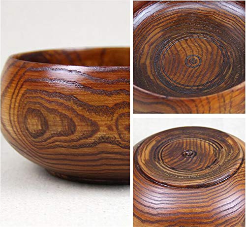 Cuenco De Madera Maciza,Tazón De Ramen,Grande Estilo Japonés Ligero Tazón De Servir,Tazón De Sopa,Ensalada Porción para Víveres Partes Aperitivos A 14cm (6 Pulgadas)