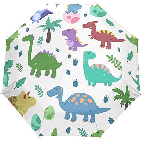 Cute Dinosaur Animal Tropical Cartoon Auto Open Umbrella Sun Rain Umbrella Anti UV Folding Compact Automatic Umbrella