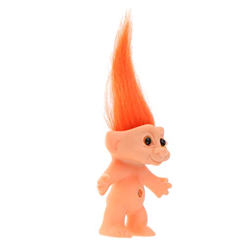 CUTICATE Muñeca Troll Desnuda Muñeca Feroz Lucky de PVC Regalos de Fiestas Cumpleaños para Niños - Naranja