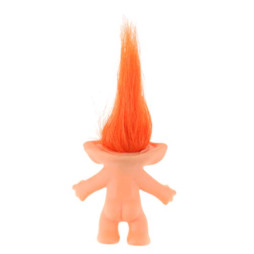 CUTICATE Muñeca Troll Desnuda Muñeca Feroz Lucky de PVC Regalos de Fiestas Cumpleaños para Niños - Naranja