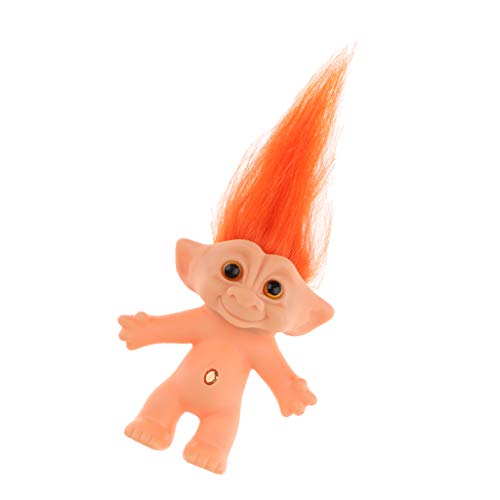 CUTICATE Muñeca Troll Desnuda Muñeca Feroz Lucky de PVC Regalos de Fiestas Cumpleaños para Niños - Naranja