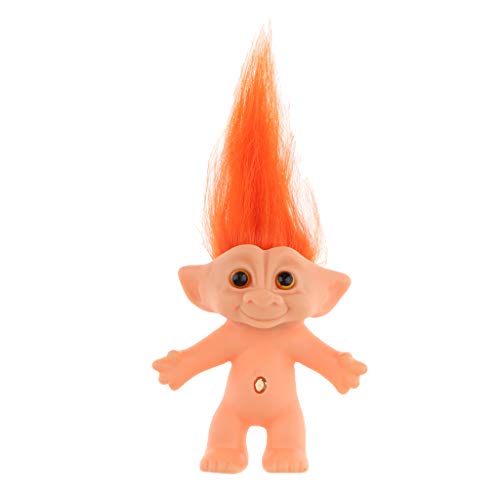 CUTICATE Muñeca Troll Desnuda Muñeca Feroz Lucky de PVC Regalos de Fiestas Cumpleaños para Niños - Naranja