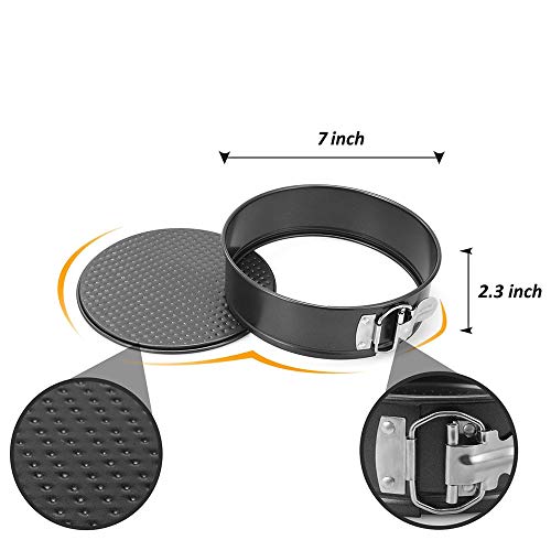 CXZC Springform Pan - 7 Pulgadas de moldes para Pastel de Queso, Molde Redondo, Utensilios antiadherentes, Molde para Pastel, Fondo extraíble, para Mousse, natillas y Pasteles.