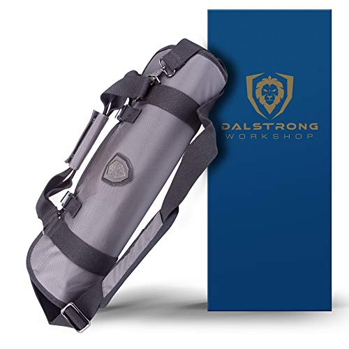 DALSTRONG – Ballistic Series rollo de cuchillos – Premium Ballistic Nylon & parte superior grano bolsa de cuero – 22 ranuras para cuchillos – Interior y trasero con cierre bolsillos