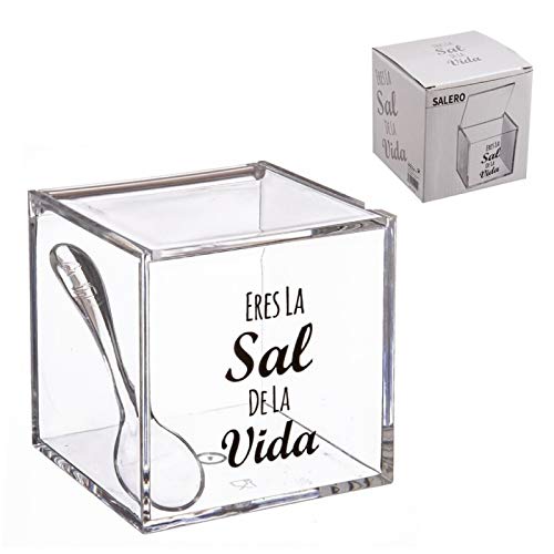 D,casa - Salero y azucarero de Cocina Original acrilico diseño Frase LA Sal DE MI Vida Y Momentos Dulces