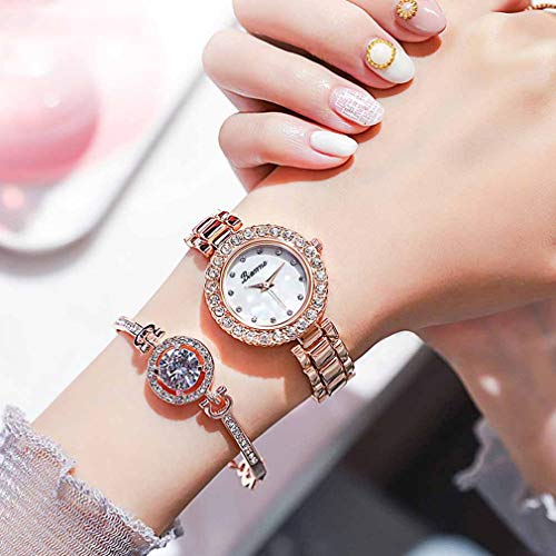 De los relojes de pulsera y de la pulsera, reloj de cuarzo de la manera con la correa de acero inoxidable, vidrio Alta Definición, Ladys reloj delgado, decoración del Rhinestone de las mujeres