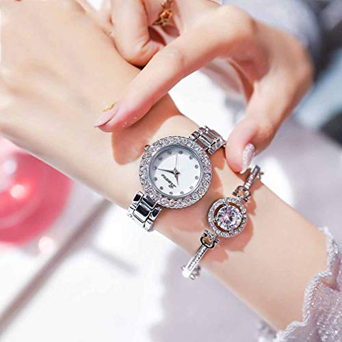 De los relojes de pulsera y de la pulsera, reloj de cuarzo de la manera con la correa de acero inoxidable, vidrio Alta Definición, Ladys reloj delgado, decoración del Rhinestone de las mujeres