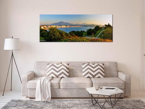 Declina - Cuadro Decorativo de Pared para salón, Lienzo Impreso, Cuadro Decorativo, Cuadro de Fotos panorámico San Jean de luz 80 x 30 cm, Lona, 150x60 cm