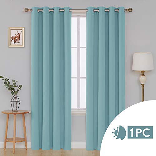 Deconovo Cortinas Térmicas Aislantes Luz Decoración para Ventanas de Habitación Moderna 1 Pieza con Ojales 140 x 260 cm Azul Cielo