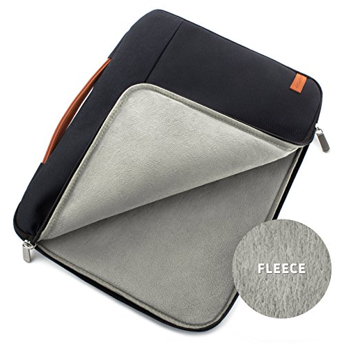 deleyCON Funda de Protección para Notebooks y Ordenadores Portátiles de 17,3" Pulgadas (43,94cm) Nylon + 2 Bolsillos para Accesorios - Negro