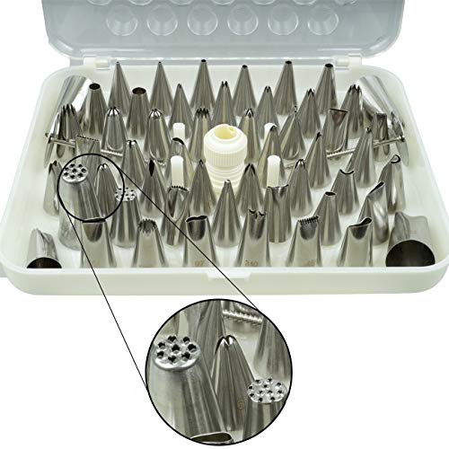 DeliaWinterfel Kit de 52 Piezas boquillas para glaseado Tartas decoración, Moldeado de azucar, Fondant by
