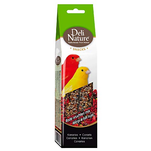 DELINATURE Barritas Frutos Rojos para Canario, 2 uds. de 60 g, Pájaros