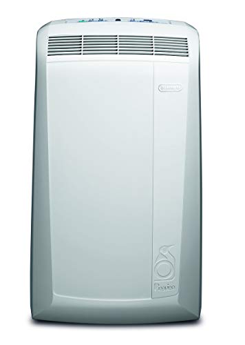 De'Longhi Pac N90 Eco Silent Aire Acondicionado Portátil, Capacidad de Refrigeración 9800 BTU, Ventilador y Deshumidificador, Control Remoto, Fácil Transporte, Blanco