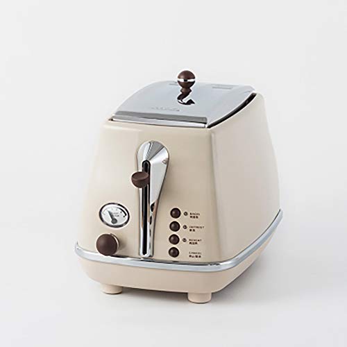 Denghl Tostadora Máquina del Desayuno hogar automática Simple/Doble de los Lados de bicarbonato de Acero Inoxidable Revestimiento Retro tostadora hornos encimera,Flesh