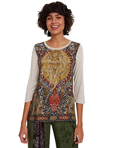 Desigual Rahjan Camiseta, Blanco (Arena Vigore 1018), S para Mujer