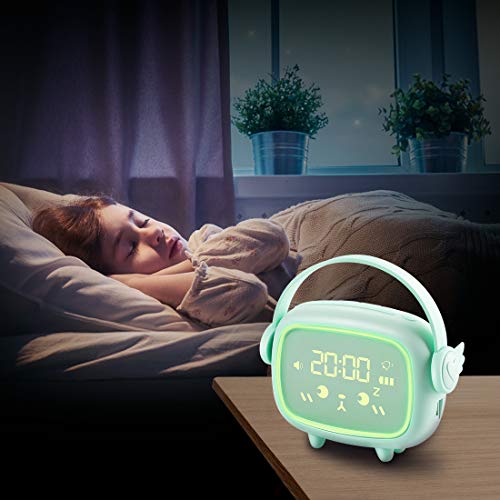 Despertador Digital Infantil, Despertador Recargable con Luz Nocturna, Reloj Despertador Digital Niños con Función Snooze Ideal para Dormitorio y Oficina