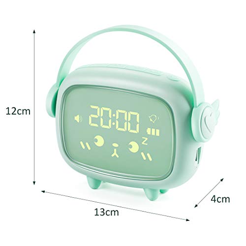 Despertador Digital Infantil, Despertador Recargable con Luz Nocturna, Reloj Despertador Digital Niños con Función Snooze Ideal para Dormitorio y Oficina