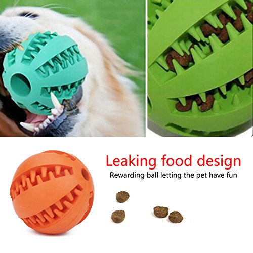 Dewel 2pcs Pelota Perros Maticar Mascotas Pet Ball Juguetes para Mascotas Elasticidad Diente Bola de Limpieza