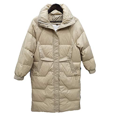 DFLYHLH Largo Invierno Abajo Parkas Chaqueta Mujer Stand Collar Suelto Caliente Abrigos Nieve Abrigo