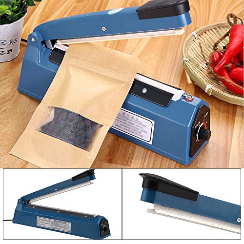 DHOUTDOORS 230V PVC Maquina Selladora Comida y merienda Bolsa de Almacenamiento, Corte y Sellado ráPidamente Hacer Comida Fresca, Mini Bag Sealer