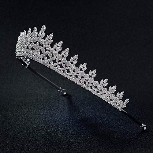 Diadema de princesa de circonio cúbico para boda, diadema de novia de cristales para mujer, joyería de cabeza de baile CH10205