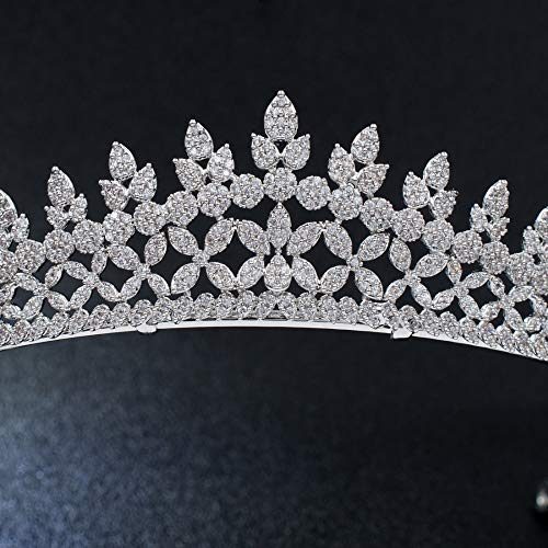 Diadema de princesa de circonio cúbico para boda, diadema de novia de cristales para mujer, joyería de cabeza de baile CH10205