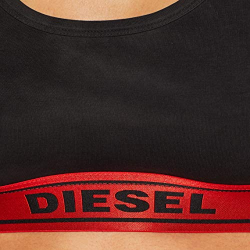 Diesel UFSB-BRAS, Sujetador Deportivo para Mujer, Multicolor (Black/Racing Red E3976/0taxs), M