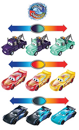 Disney Cars Pixar Pack 3 Rayo Mcqueen/Mate/Jackson Storm Cambio Color Cars (Mattel GPB03)