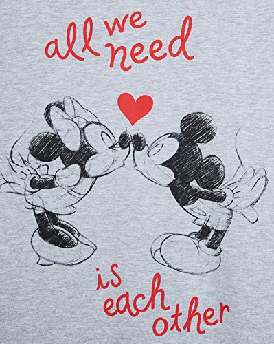 Disney Sudaderas Mujer, Sudaderas Anchas con Personaje Mickey y Minnie Mouse, Vestido Sudadera Mujer con Capucha, Regalos para Mujer y Adolescente Talla S-XL (Gris, L)