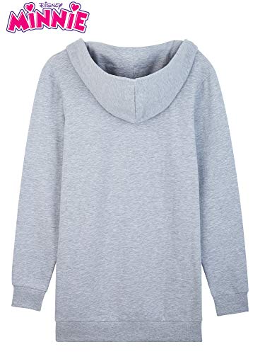 Disney Sudaderas Mujer, Sudaderas Anchas con Personaje Mickey y Minnie Mouse, Vestido Sudadera Mujer con Capucha, Regalos para Mujer y Adolescente Talla S-XL (Gris, L)