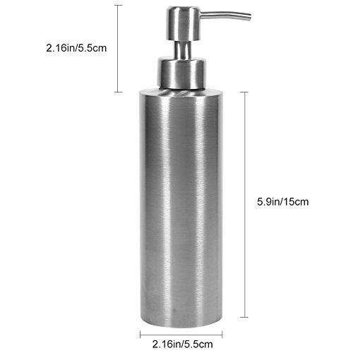 Dispensador de la loción de la encimera del dispensador de la bomba del jabón líquido del acero inoxidable 350ml para el envase del jabón de la caja del champú de la cocina o del cuarto de baño