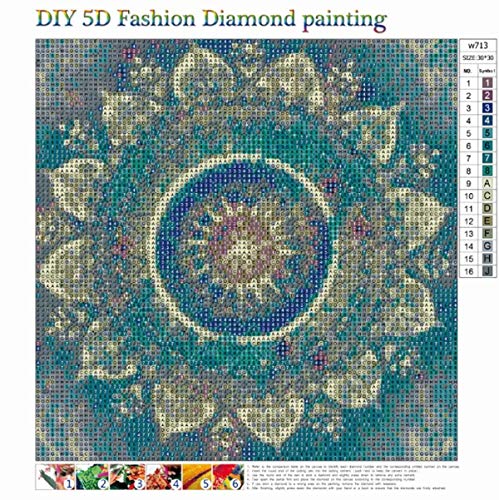 DIY 5D Kit de pintura de diamante por número,taladro completo de cristal flor de diamantes de imitación bordado de punto de cruz imágenes arte manualidades para decoración de la pared del hogar30x30cm