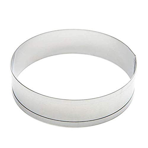 Dkhsy - Molde redondo de acero inoxidable para hornear pan, hamburguesas y pan, 9,5 x 9,5 x 2,5 cm, 4 unidades 4 piezas plata