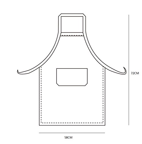 Dosige 1 Piezas Delantal de Trabajo de Color sólido Publicidad Regalos promocionales Delantales Cafe Delantal Delantales de Cocina Ajustables Delantales Delantales de Trabajo 72 * 58cm