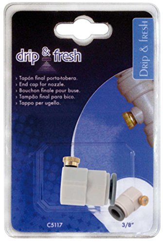 Drip&Fresh Tapón automático de 3/8" con tobera de latón incluida, para Sistemas de nebulización, C5117