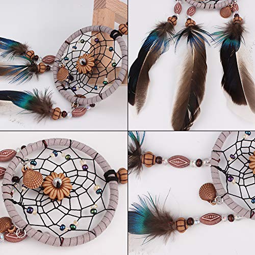 Dsaren Atrapasueños con Pluma Hecho a Mano Naturales Dream Catcher Colgante Decoración de Pared Auto, Adorno Regalo del Arte