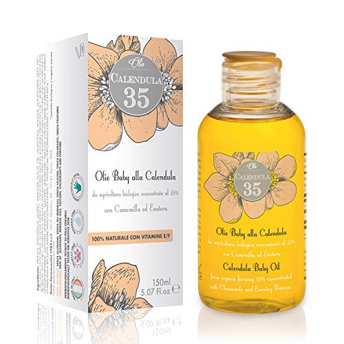 Dulàc - Aceite para el cuerpo a base de caléndula concentrada al 35% - 150 ml - 100% NATURAL - Para niños y adultos - con vitaminas E y F - 100% Made in Italy - Calendula 35