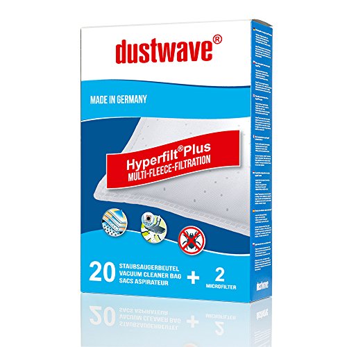 dustwave® - 20 bolsas de filtro para aspiradora Aldi - QU 110 / QU110 - Bolsas para el polvo de la marca dustwave®, fabricadas en Alemania, incluye microfiltro